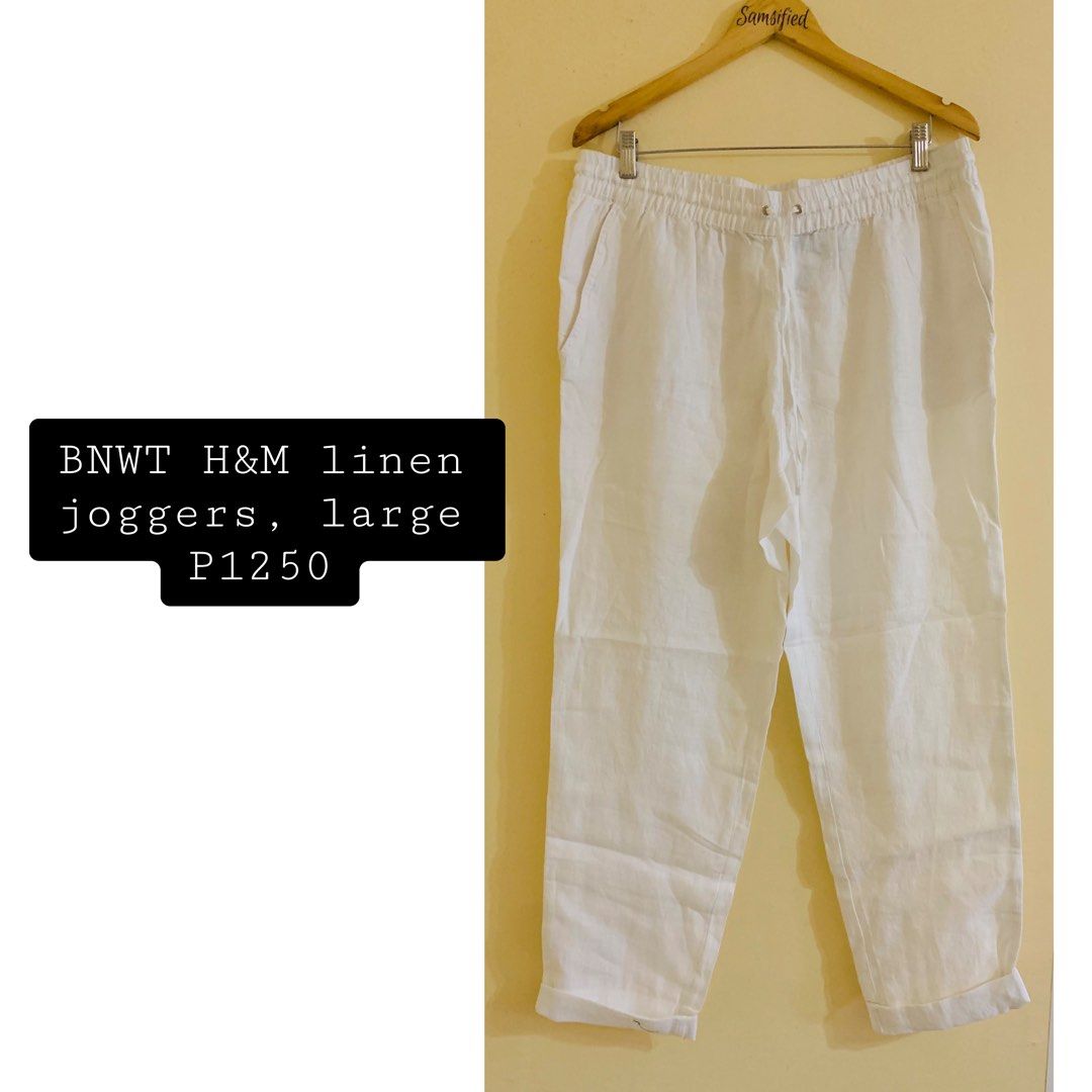 H M linen joggers Women s Fashion Bottoms Other Bottoms on Carousell