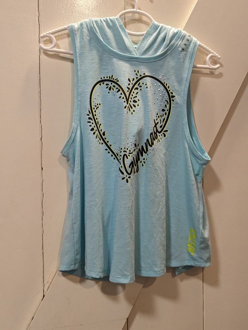 BNWT Justice Gymnast Hoodie Sleeveless surplice back size 14 Women s Fashion Tops Sleeveless on Carousell