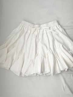 brand new coquette white frilly ruffle bow detail ballet core miniskirt