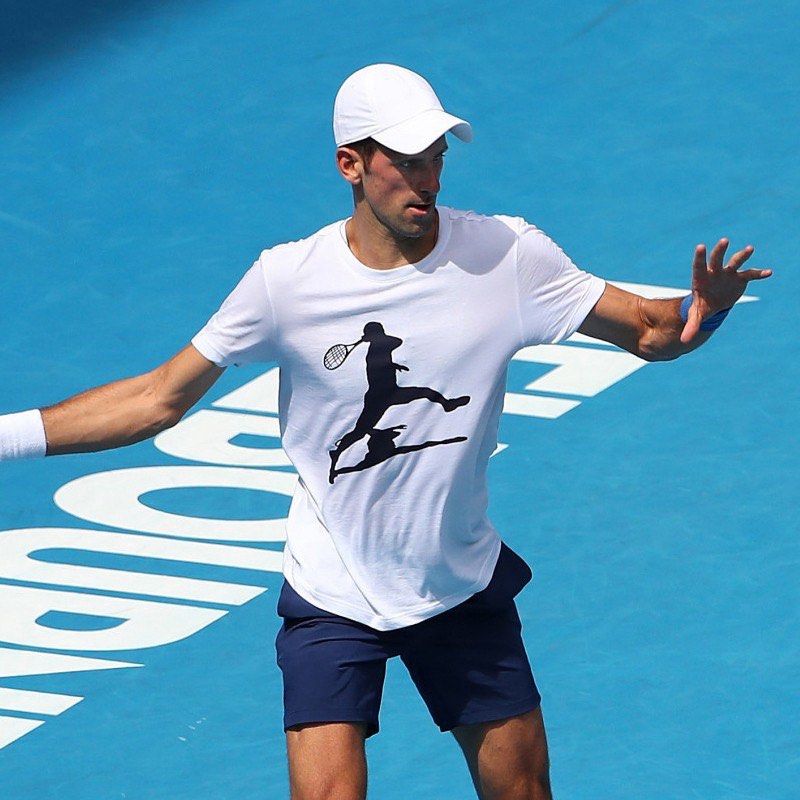 BRAND NEW IN STOCK READY STOCK Djokovic crewneck short sleeves summer cotton sports tennis uniform training uniform small German men s and women s T shirts Sports Equipment Sports Games Racket Ball Sp...