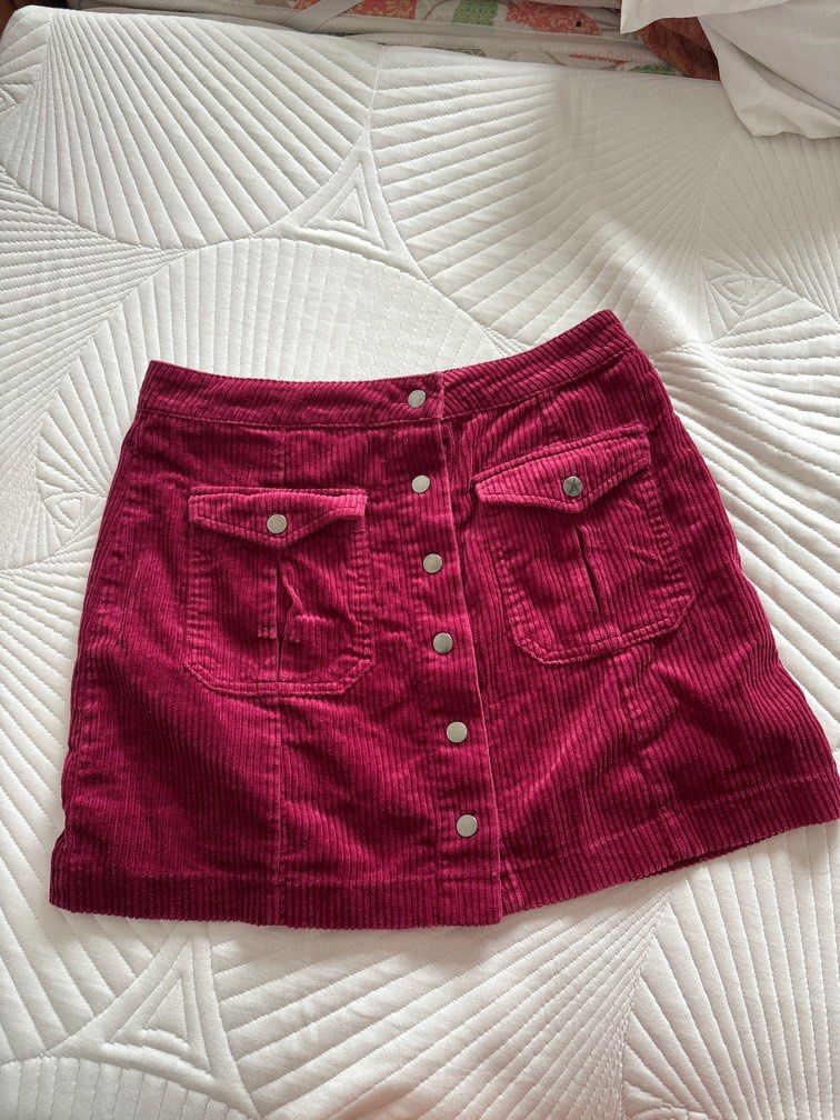 Burgundy corduroy skirt forever 21 outlet