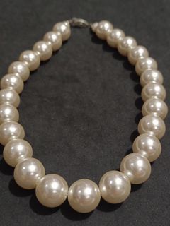 Chunky Choker Glass Faux Pearl from Japan