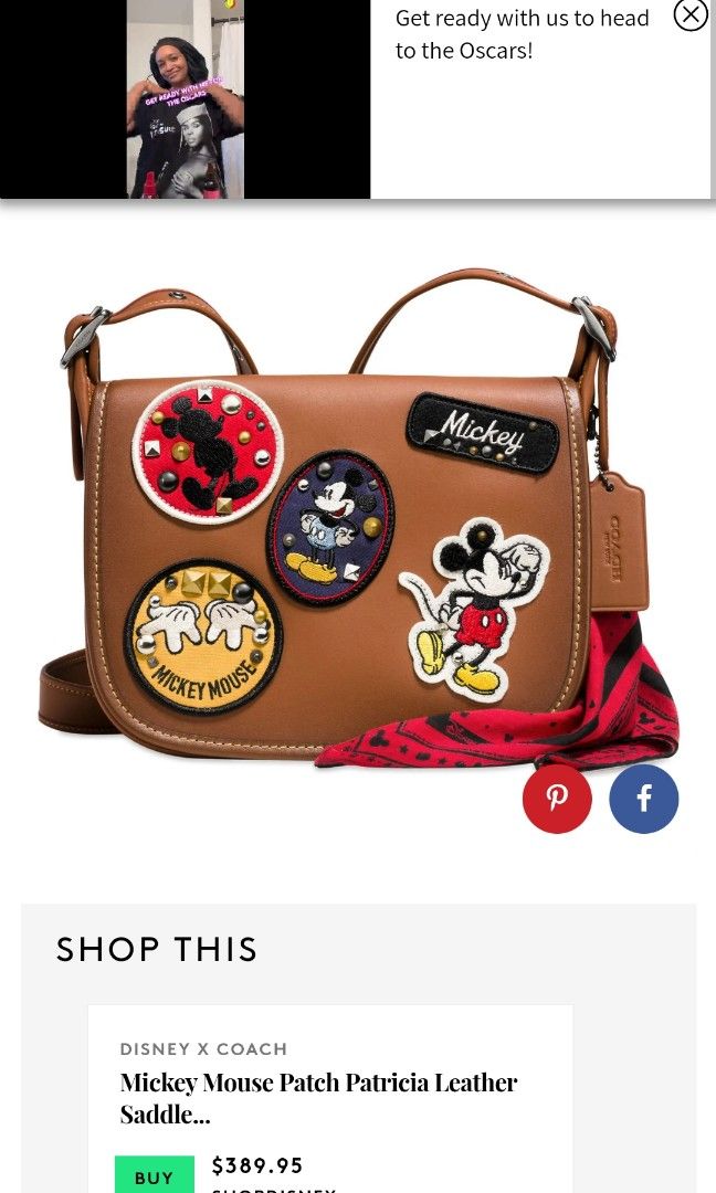 Coach mickey mouse Patricia saddle bag Women s Fashion Bags Wallets Cross body Bags on Carousell