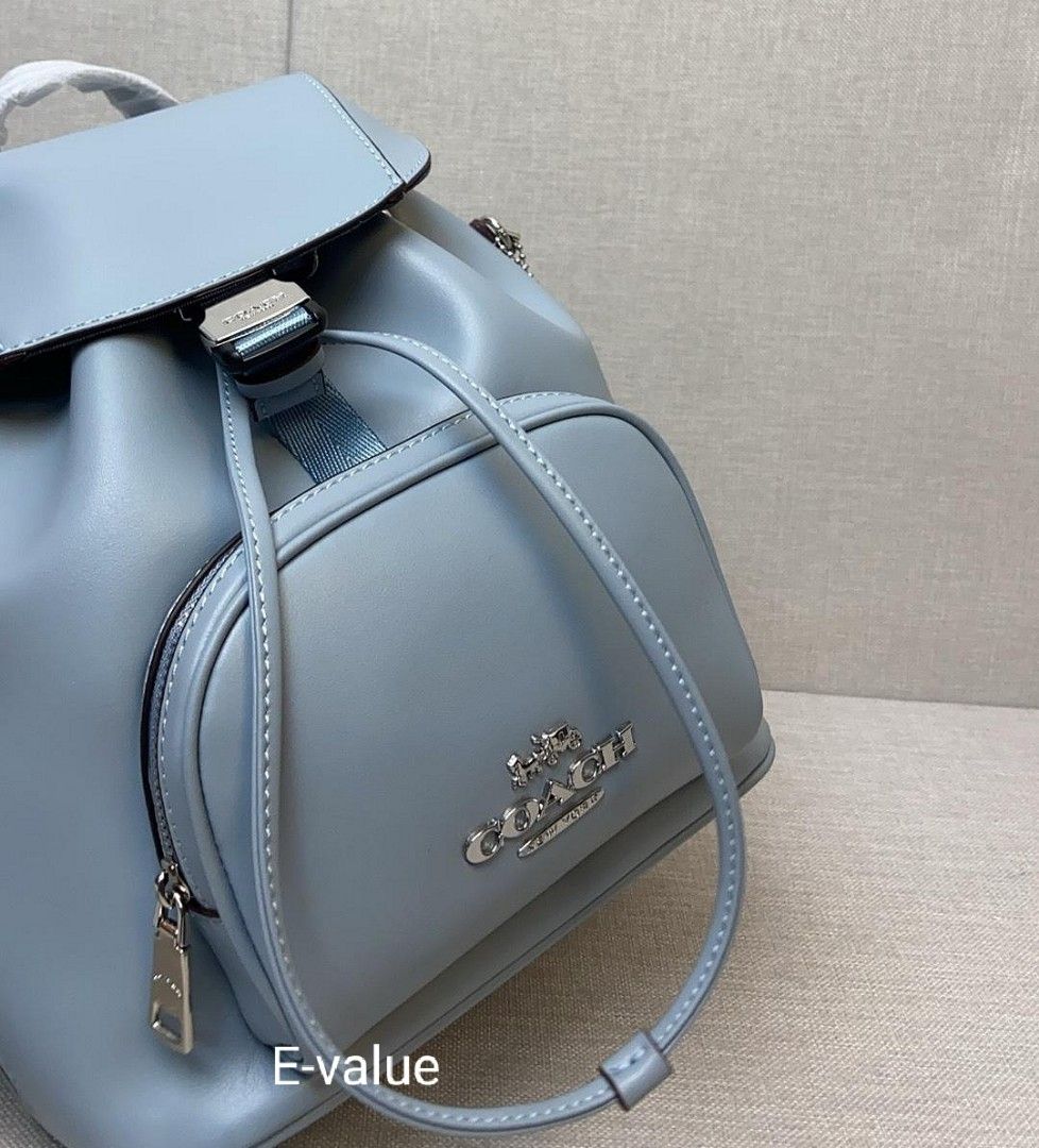 Coach Original Light Blue Purple Pace Backpack For Women Come with Complete Set Suitable For Gift