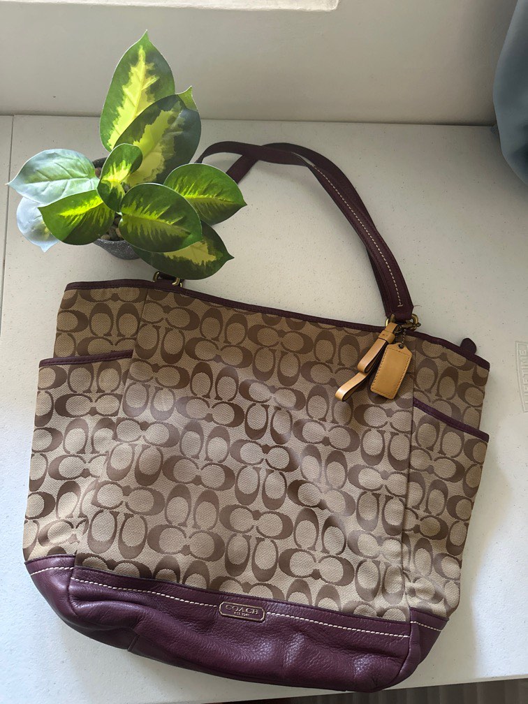 Authentic Coach park signature carrie tote Luxury Bags Wallets on Carousell