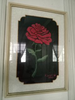Crossstitch Rose Design with frame