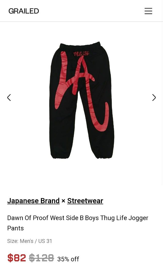 Dawn Of Proof West Side B Boys Thug Life Jogger Pants, Fesyen Pria 