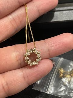 Diamond Pendant & K18 Venetian Chain (Japan-setting)