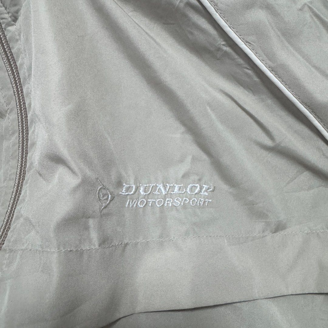 Dunlop motor jacket beige (Category: Coats, Jackets and Outerwear) located in Cainta. Submitted by kei_21 (Listing ID 1298721617, Image 2). Description: Closet clean up sale Decluttering Dunlop Size on tag: large Flaws: Missing 1button pls check pic Medyo soft ribbings na din May stains sa dulo ng sleeves mukhang washable naman.