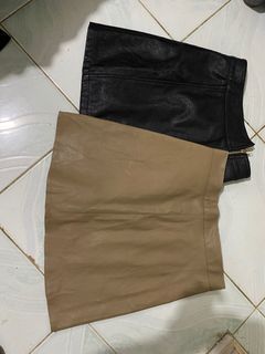 Faux leather mini skirt S