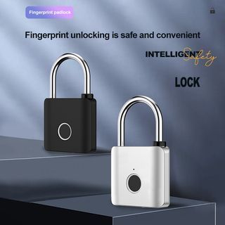 Fingerprint Smart Padlock Waterproof Electronic Lock Anti-Theft for Indoor Outdoor Gate Gym Locker