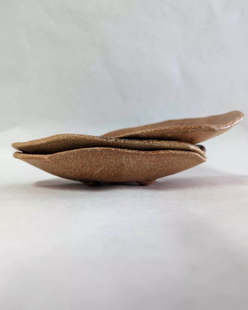 Footed Stoneware Shallow Plates (Category: Dinnerware & Cutlery) located in Davao. Submitted by eclectic1925 (Listing ID 1298638715, Image 3). Description: Php275 each with Potter's Mark 2 available Footed Stoneware Shallow Plates First to pay.