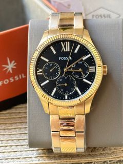 🇺🇸✈️Fossil US Rye Multifunction Gold-tone Black Dial Stainless Steel Men's Watches! Arrived from US!