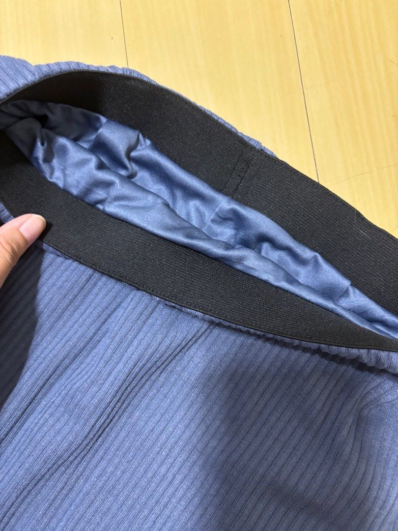 GU blue maxi skirt (Category: Skirts) located in General Trias. Submitted by leyarg (Listing ID 1298781242, Image 2). Description: Size 24-30 laid flat garter is not loose Length is 33 in Slit on the back Thick fabric and have inner lining.