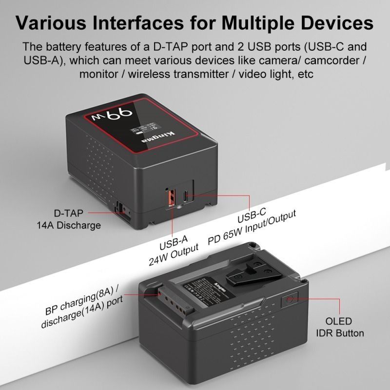 KingMa MINI V-Mount Battery (KM-VK99) - For Cameras and LED Light Panel62863066988673112