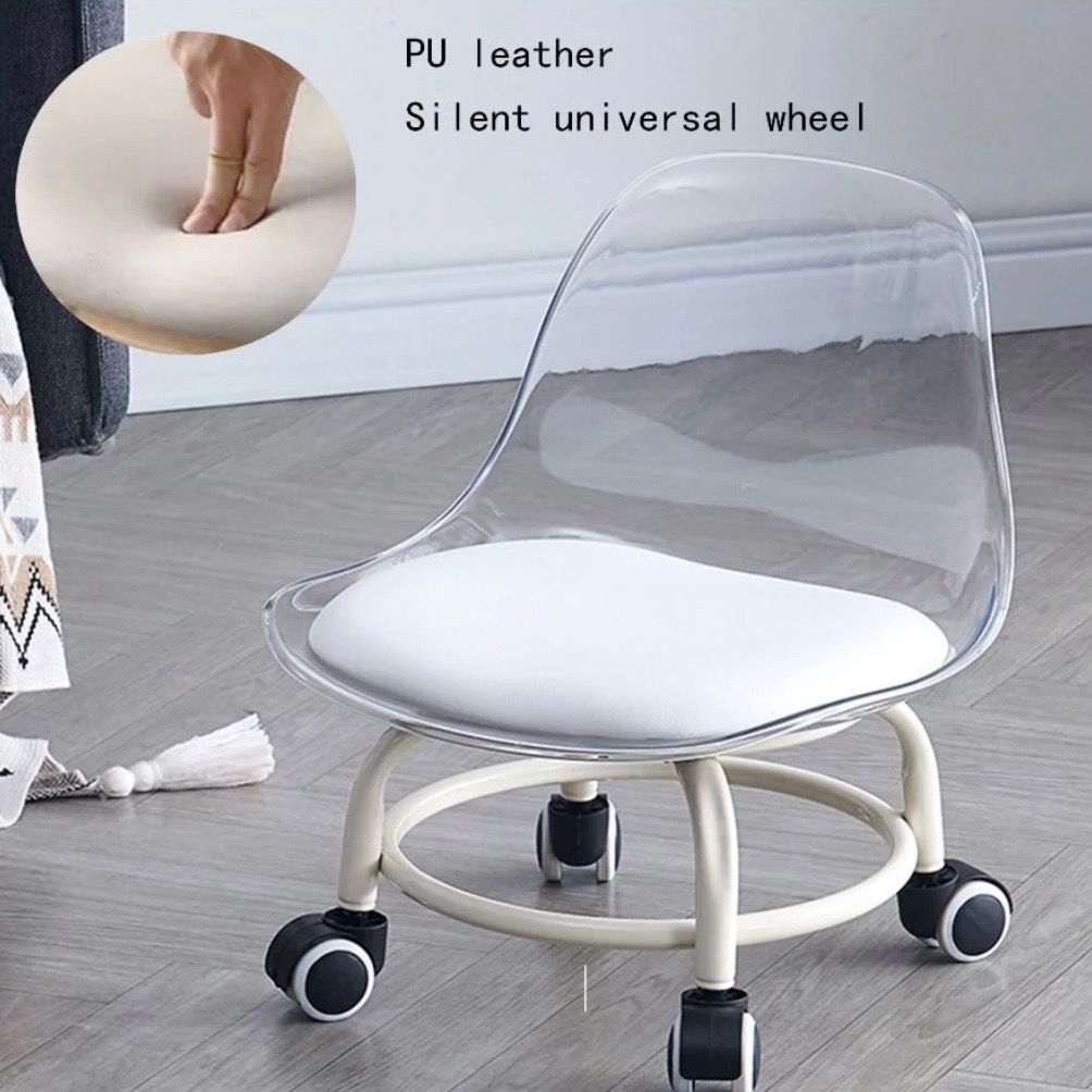Leather Cushioned Seat Transparent Chair Waterproof PU Leather