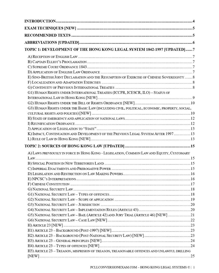 LEGAL SYSTEMS PCLL CONVERSION EXAM JUNE 2024 NOTES (PCLLCONVERSIONEXAM