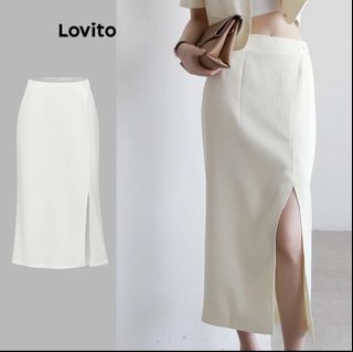 Lovito White Midi Split Skirt - Never Been Used