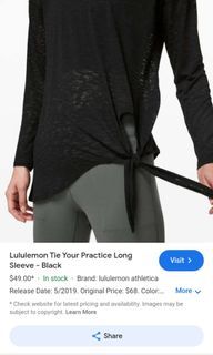 Lululemon tie your practice long sleeves