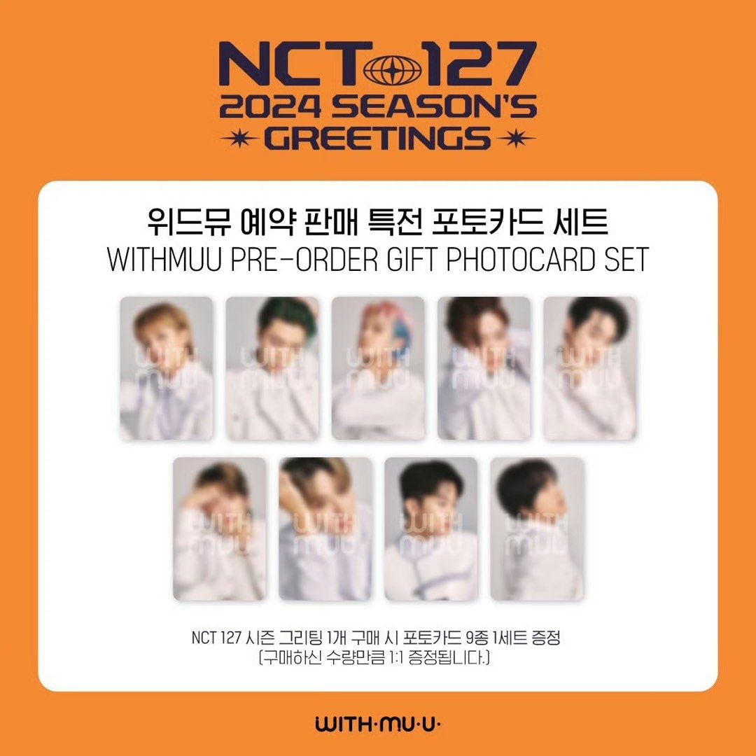 NCT 127 season’s greetings 2024 年曆 特典卡/小卡, 書籍、休閒與玩具, 收藏、紀念品, KPop在旋轉拍賣