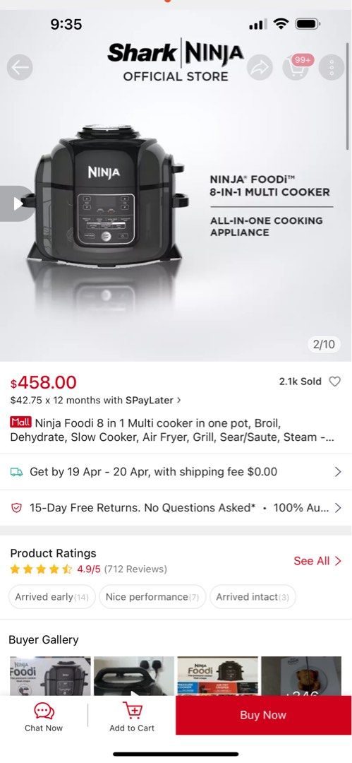 Ninja Foodi 8 in 1 Multi Cooker in one pot