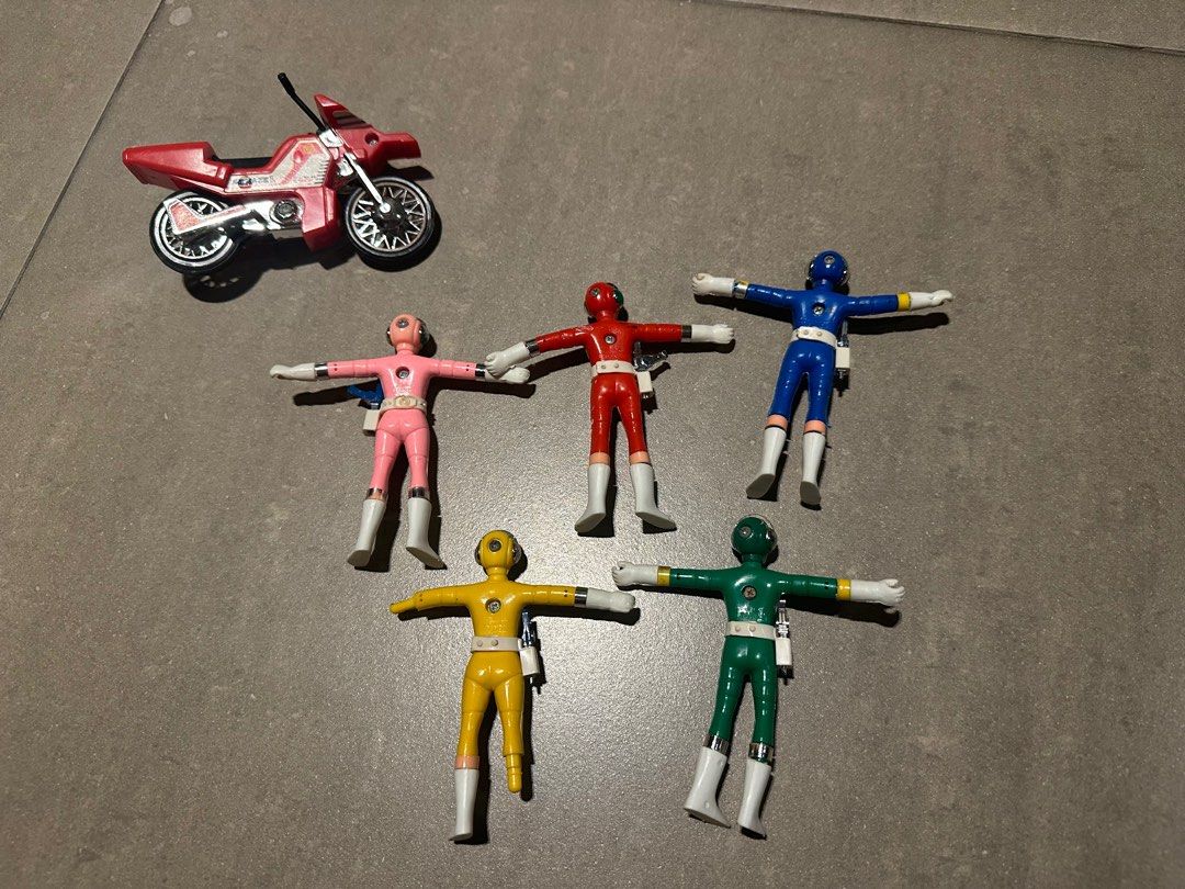 Popy Bandai bioman (Category: Figurines & Statues) located in Quezon City. Submitted by cooljapantoys (Listing ID 1298790818, Image 2). Description: Popy Bioman 5 figures One bike Plastic set yellow missing one fist and leg .
