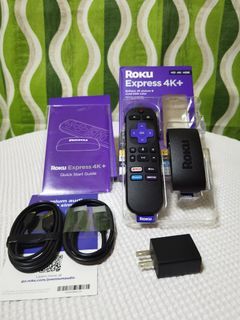 Roku Express 4K+ TV Streaming Player  Streaming Device 4K HDR Dolby Vision  with Roku Voice Remote Control and TV