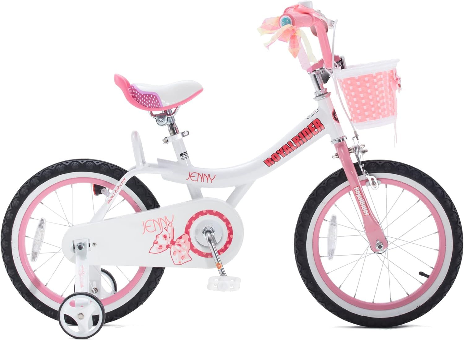 Royalbaby Jenny Girls Kids Bike 12 14 16 18 20 Inch Girls Bicycle with Basket for Age 3 12 Years Training Wheels Options Multiple Colors Pink 14 Inch With Training Wheels Sports Equipment Bicycles Par...