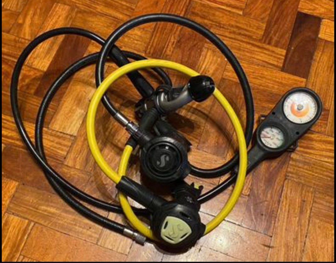 Scubapro 🇺🇸 Mk2 R095 regulator set (Category: Other Sports Equipment and Supplies) located in Makati City. Submitted by diversgodeeper (Listing ID 1298786315, Image 1). Description: For sale is a nice Scubapro Mk2 R095 regulator set with gauges. Overall in good condition, message me for more information, thanks PLEASE VIEW ALL PICTURES, as you will receive the exact item seen. *All scuba gear/life support equipment must be serviced and or inspe