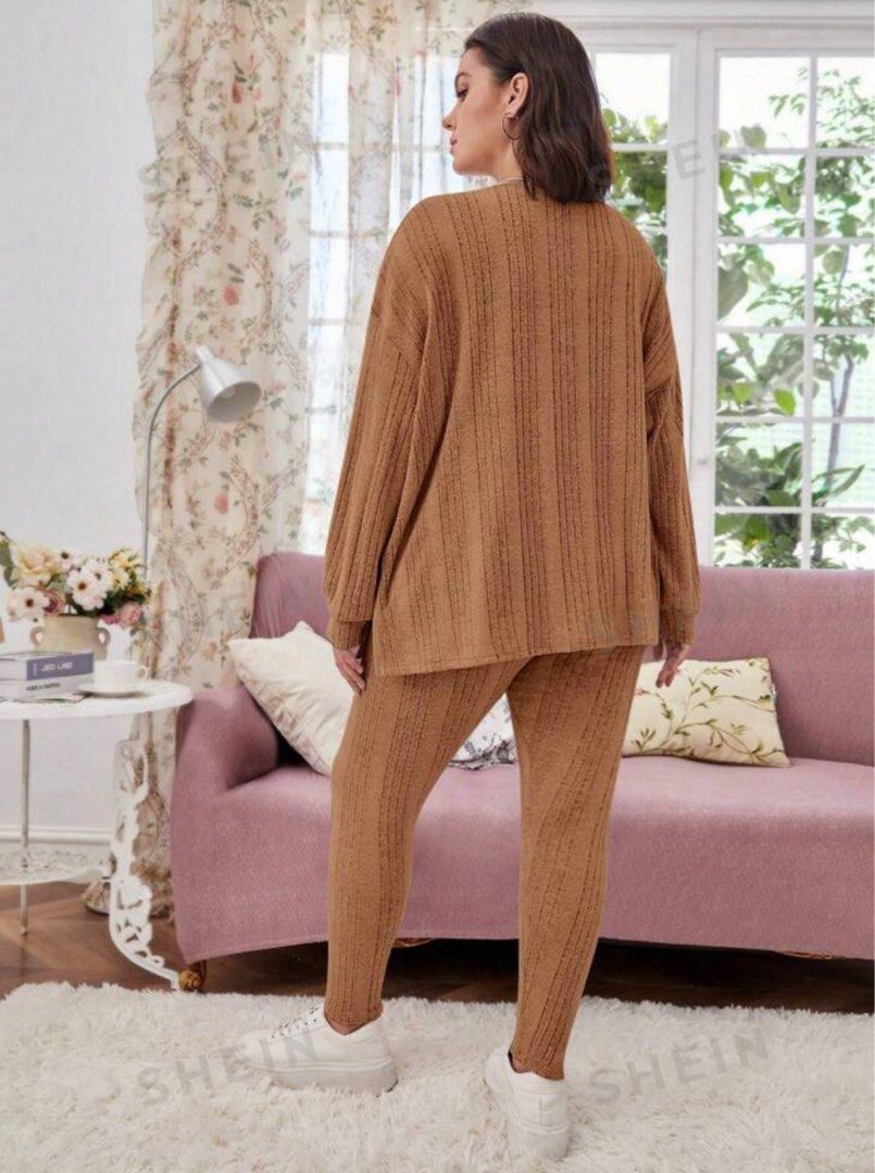 SHEIN Brown Coordinates (Category: Sets or Coordinates) located in Paranaque City. Submitted by i_purple_you (Listing ID 1298680730, Image 2). Description: Brand New! Bought for 600 Size: 1XL RFS: First time ordering from SHEIN and I didn’t know the sizes would be very big.