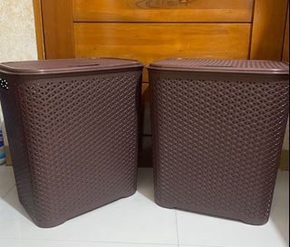 TAKE ALL!! LAUNDRY BASKET WITH LID BROWN