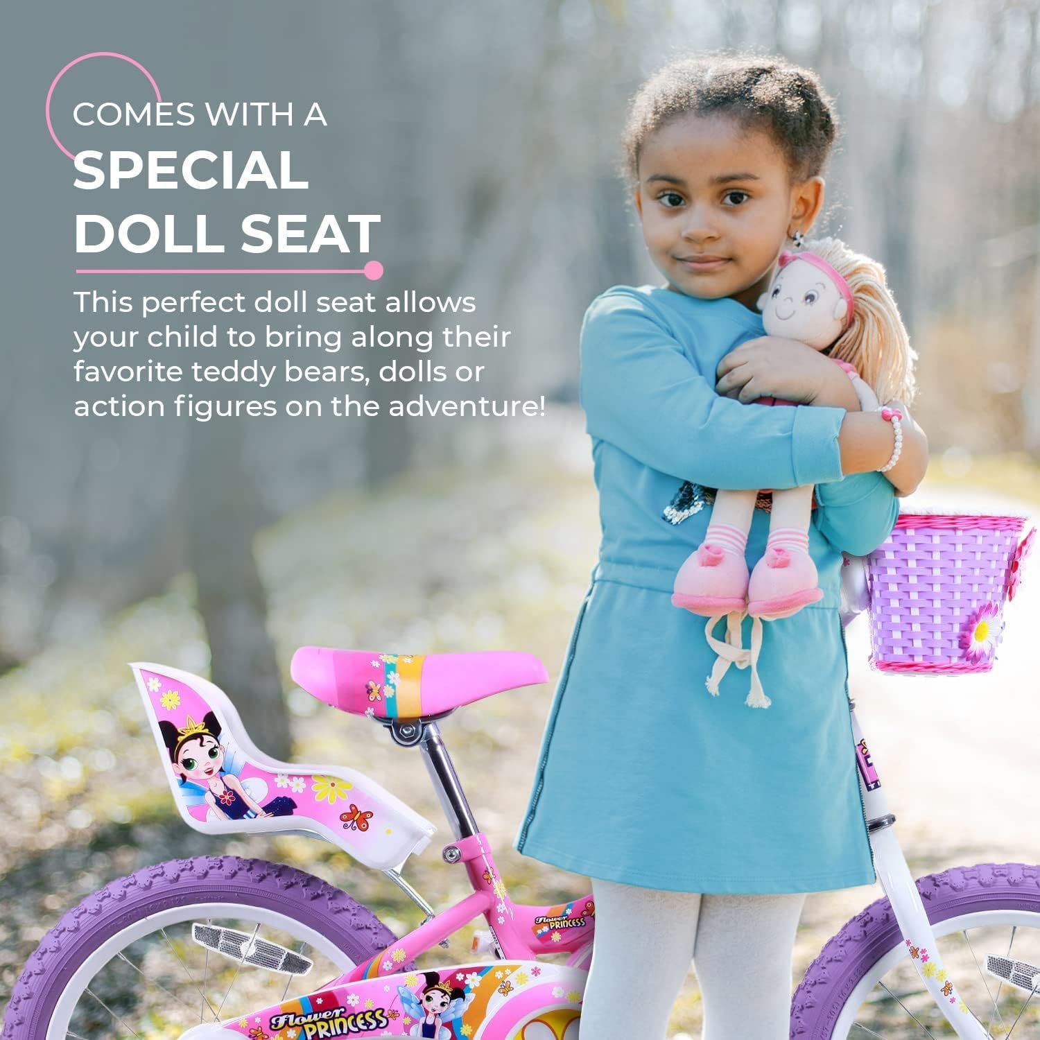 Titan Girl s Flower Princess BMX Bike for 4 9 Years Girls with Training Wheels 16 Inch Kids Toddler Bicycle with Utility Basket Streamers Pink Sports Equipment Bicycles Parts Bicycles on Carousell