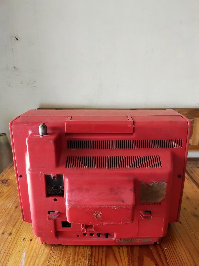 TV Sharp Merah Jadul for Vintage Decor, Perabotan Rumah di Carousell