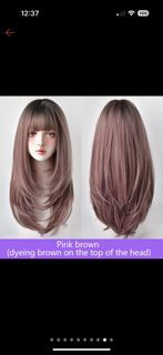 Wig pink layeres black
