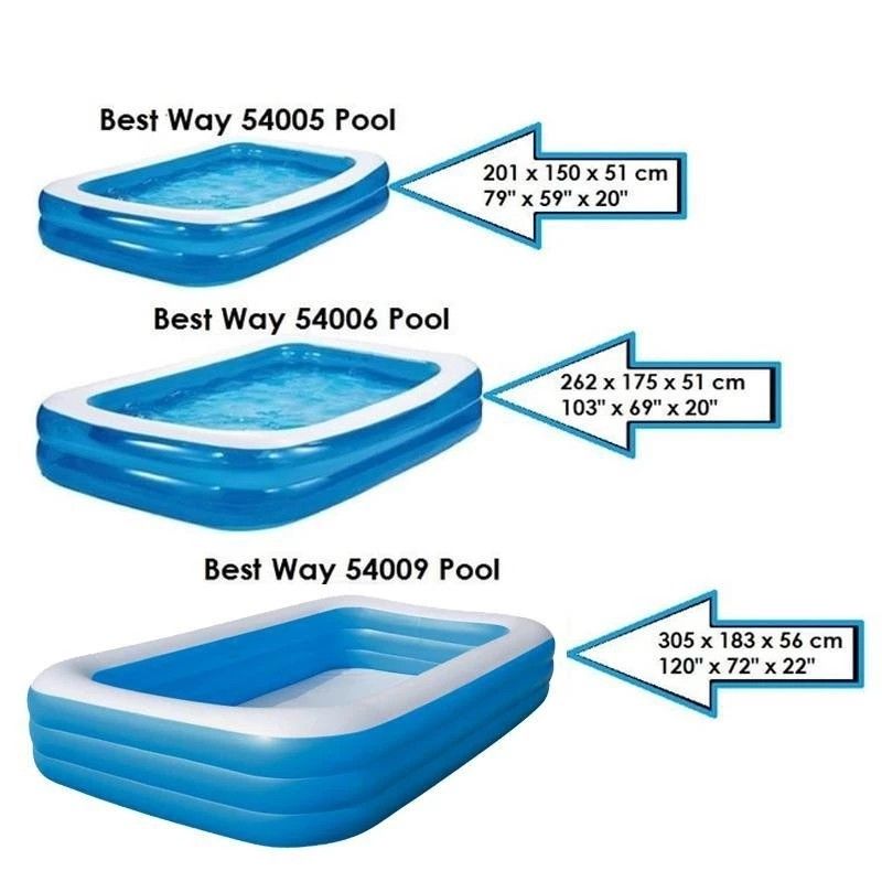 *WM* [2L] Inflatable Swimming Pool ONLY [color blue] {size L200 x 150 x ...