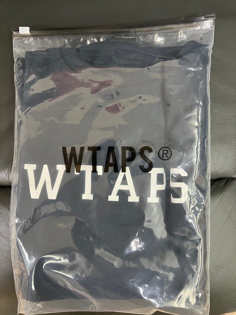 Wtaps 23aw College Ls Cotton Spot Tee Navy 04, 男裝, 上身及套裝, T