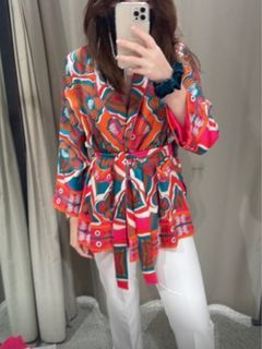 Zara Satin Kimono Top