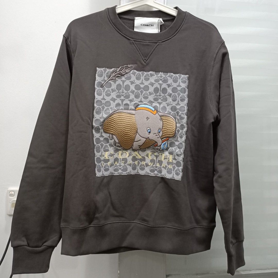 100 Authentic COACH Cotton X Disney Dumbo Crew Sweater