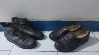 2pcs Size 7 to 8 Pedala & Bon Jannet Genuine Leather Formal Ladies Boots Office Shoes Bundle Sale
