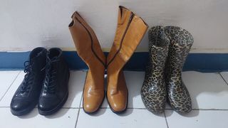 3pcs Size 6 to 7 Japan Genuine Leather Formal Ladies Boots School Office Shoes Sandals Bundle Sale