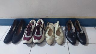 4pcs Size 6 to 7 Japan Genuine Leather Formal Ladies Rubber School Office Shoes Sandals Bundle Sale