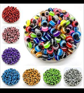 🧿 200 pieces COLORFUL ANTI - EVIL EYE LOOSE BEADS 🧿