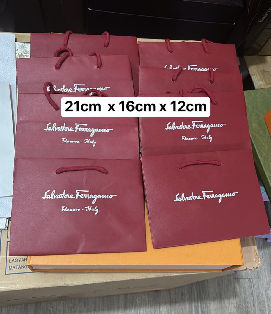 ‼️ Authentic Salvatore Ferragamo Small Paperbag (Category: Luxury Bags & Wallets) located in Quezon City. Submitted by box.luxebycheng (Listing ID 1298904998, Image 1). Description: SMALL.