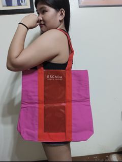 Authentic escada ocean lounge canvas and pvc tote bag