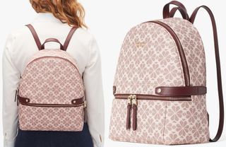AUTHENTIC GAURANTEE Kate Spade Daypack Flower Coated Canvas Women’s Backpack/Daypack -click details for more description