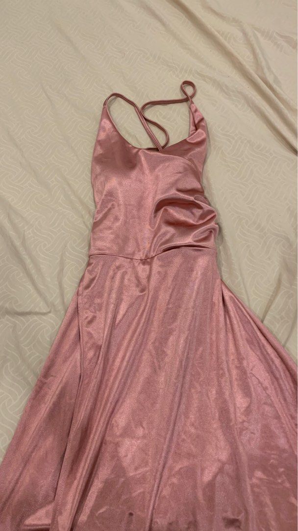 Baby Pink Satin Gown main image 1