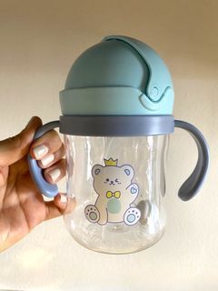 Baby Training Straw Cup with Handles No Spill