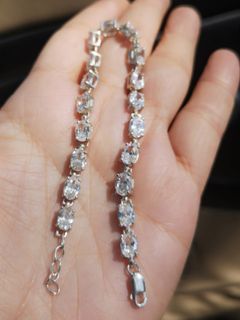 Beautiful Russian diamond sterling silver 925 tennis bracelet