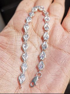 Beautiful Russian diamond sterling silver 925 tennis bracelet