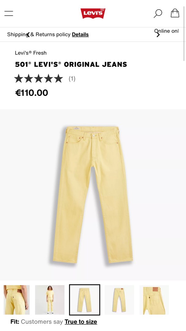BN LEVIS 501 YELLOW JEANS frm europe Women s Fashion Bottoms Jeans Leggings on Carousell